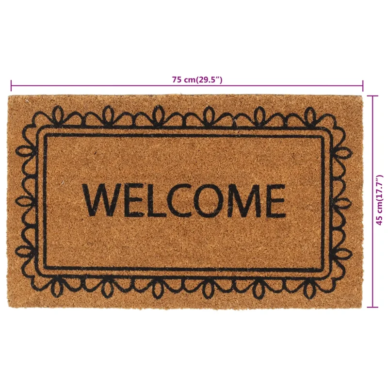 Tapis de porte touffeté intérieur extérieur 45 x 75 cm support antidérapant ambiance naturelle en fibre de coco naturel 02_0046188