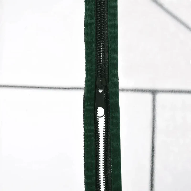 Serre de jardin avec 8 étagères 143 x 143 x 195 cm facile à monter et durable en acier vert 02_0045928