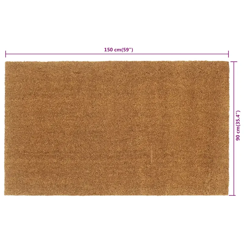 Tapis de porte naturel extérieur intérieur 90 x 150 cm antidérapant pratique en fibre de coco naturel 02_0046181