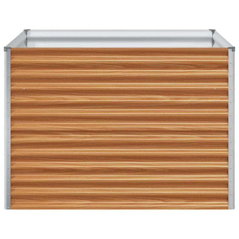 Jardinière surélevée extérieure 98 x 100 x 68 cm drainage optimal style industriel en acier galvanisé marron clair 02_0059053
