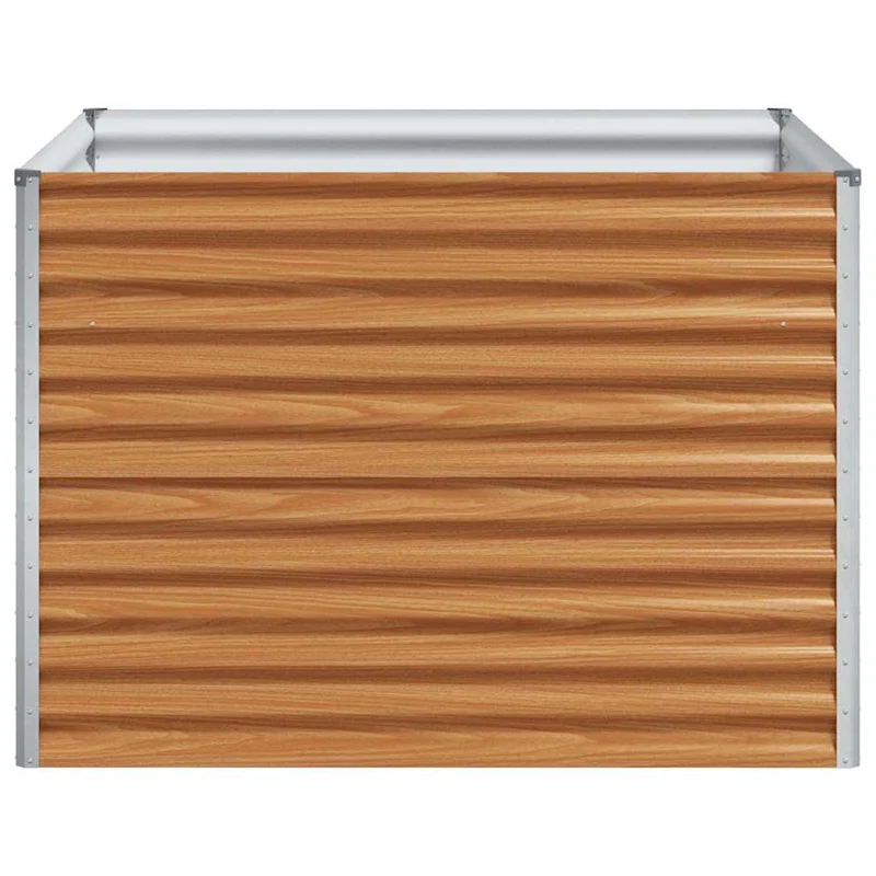 Jardinière surélevée extérieure 98 x 100 x 68 cm drainage optimal style industriel en acier galvanisé marron clair 02_0059053