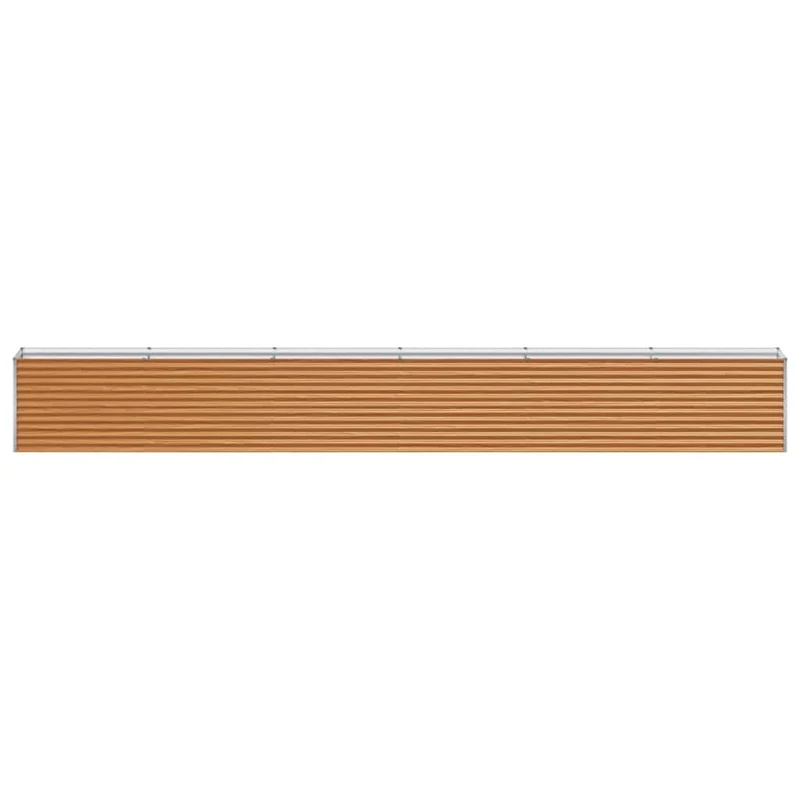 Jardinière surélevée design industriel extérieur 582 x 50 x 68 cm drainage optimal en acier galvanisé marron clair 02_0059044
