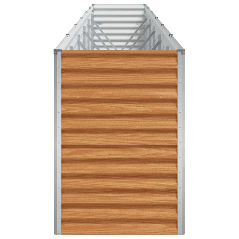 Jardinière surélevée design industriel extérieur 582 x 50 x 68 cm drainage optimal en acier galvanisé marron clair 02_0059044