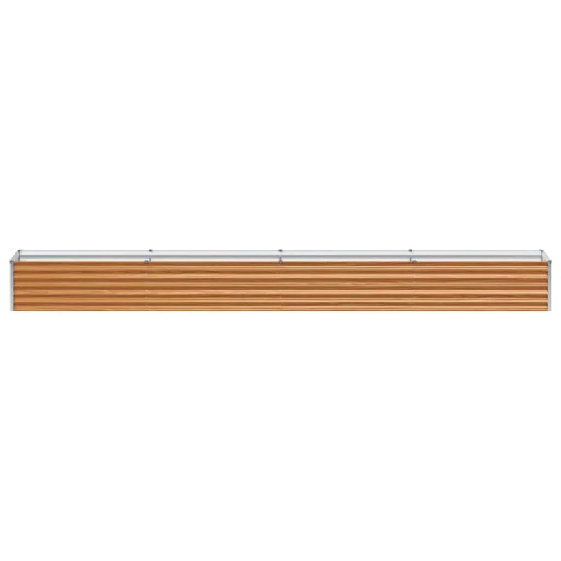 Jardinière surélevée industrielle style contemporain 390 x 50 x 36 cm en acier galvanisé marron clair 02_0059033