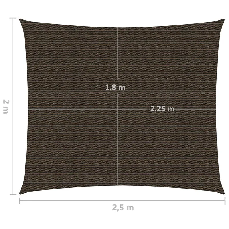 Voile d'ombrage 160 g/m² marron 2 x 2,5 m PEHD 02_0009139