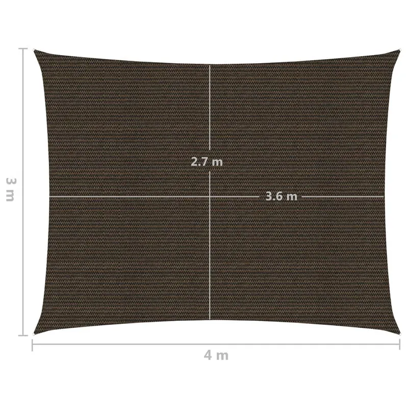Voile d'ombrage 160 g/m² marron 3 x 4 m PEHD 02_0009155