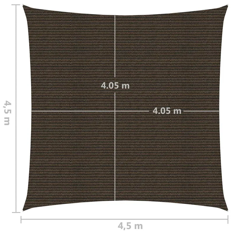 Voile toile d'ombrage parasol 160 g/m² PEHD 4,5 x 4,5 m marron 02_0009160