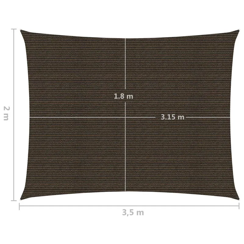 Voile d'ombrage 160 g/m² 2 x 3,5 m PEHD marron 02_0009141
