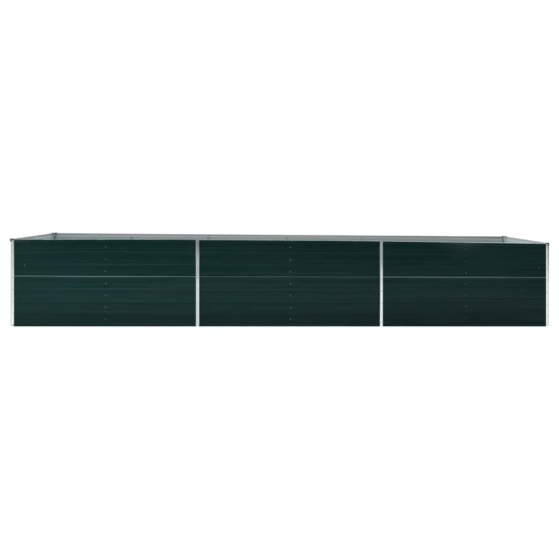 Jardinière lit surélevé plantes fleurs jardin acier galvanisé 480 x 80 x 45 cm vert 02_0001125
