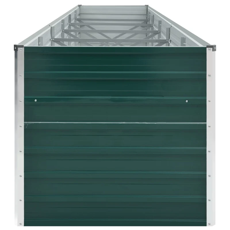 Jardinière lit surélevé plantes fleurs jardin acier galvanisé 480 x 80 x 45 cm vert 02_0001125