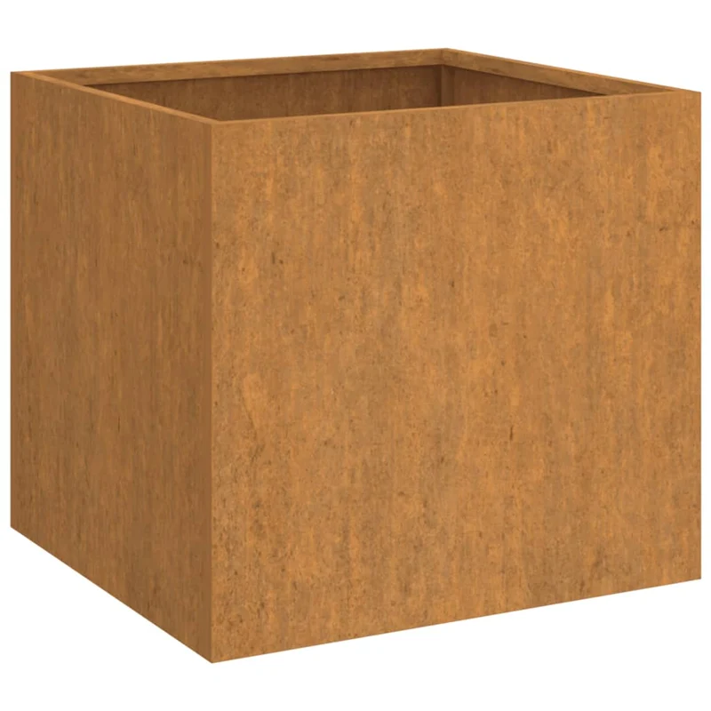 Jardinière bac lit surélevé plantes fleurs terrasse jardin 42 x 40 x 39 cm acier corten marron 02_0037603