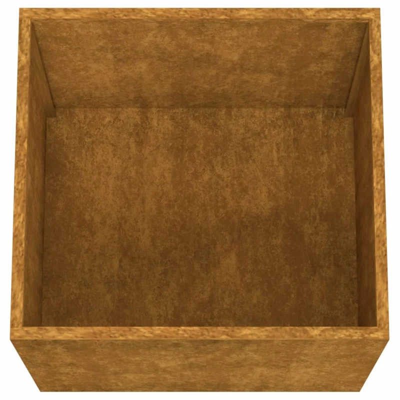 Jardinière bac lit surélevé plantes fleurs terrasse jardin 42 x 40 x 39 cm acier corten marron 02_0037603
