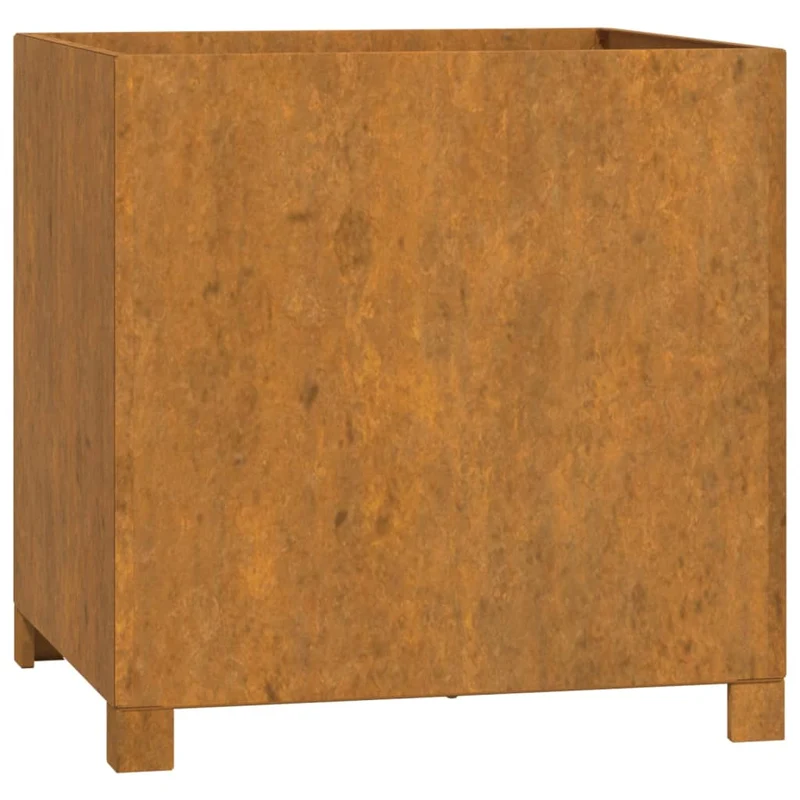 Jardinière bac lit surélevé plantes fleurs jardin terrasses avec pieds lot de 2 Rouillé 49 x 47 x 50 cm acier corten marron 02_0038878