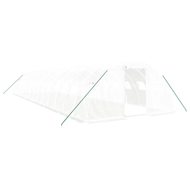 Serre tente abri plante fleur légumes avec cadre en acier 56 m² 14 x 4 x 2 m blanc 02_0044607