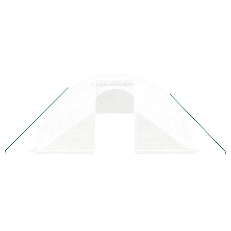 Serre tente abri plante fleur légumes avec cadre en acier 56 m² 14 x 4 x 2 m blanc 02_0044607