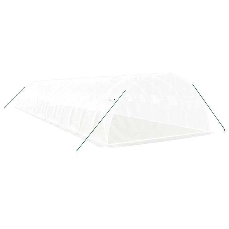 Serre tente abri plante fleur légumes avec cadre en acier 56 m² 14 x 4 x 2 m blanc 02_0044607