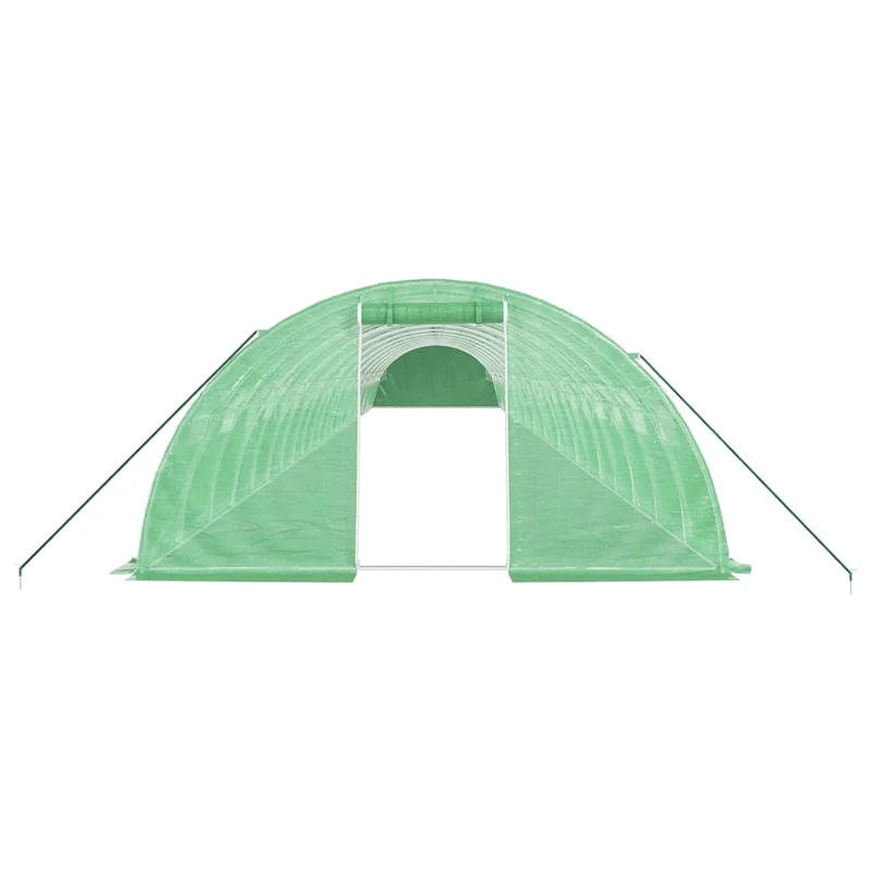 Serre tente abri plante fleur légumes avec cadre en acier 96 m² 24 x 4 x 2 m vert 02_0044646