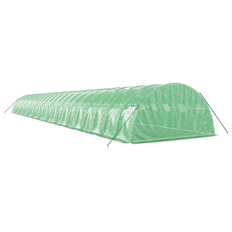 Serre tente abri plante fleur légumes avec cadre en acier 96 m² 24 x 4 x 2 m vert 02_0044646