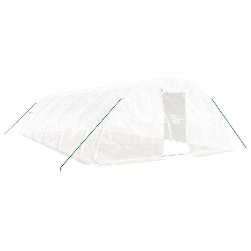 Serre tente abri plante fleur légumes avec cadre en acier 50 m² 10 x 5 x 2,3 m blanc 02_0044603