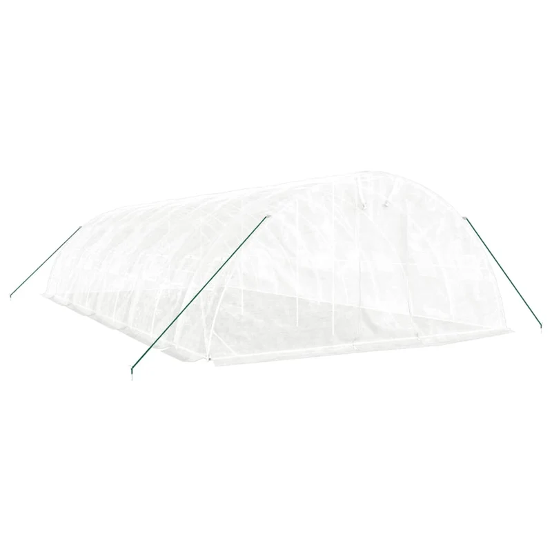 Serre tente abri plante fleur légumes avec cadre en acier 50 m² 10 x 5 x 2,3 m blanc 02_0044603
