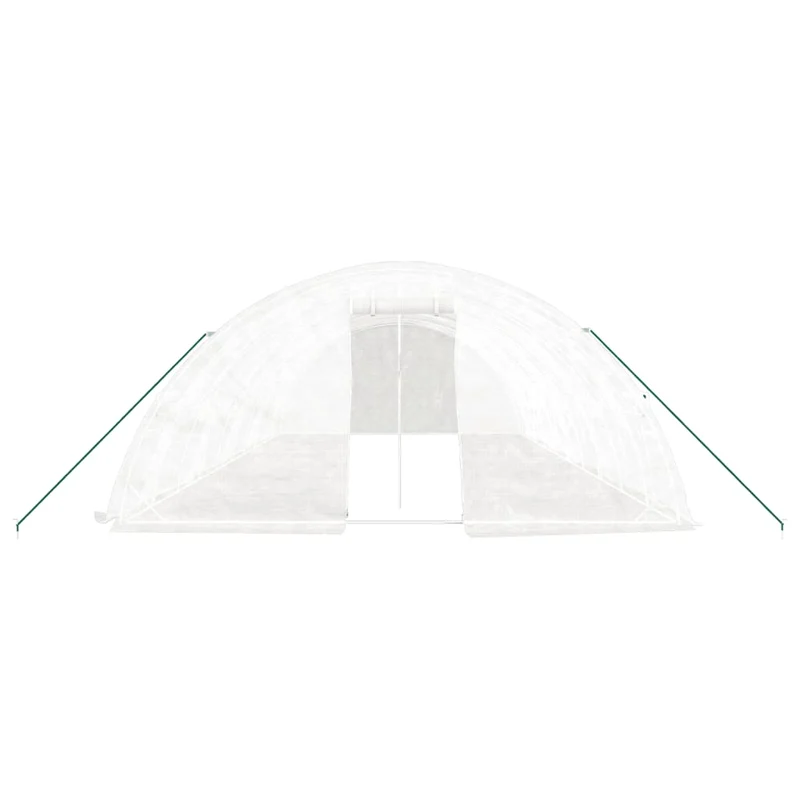 Serre tente abri plante fleur légumes avec cadre en acier 50 m² 10 x 5 x 2,3 m blanc 02_0044603
