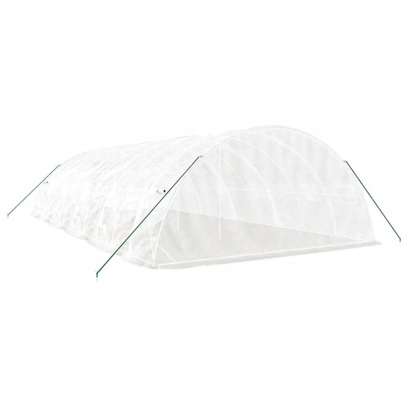 Serre tente abri plante fleur légumes avec cadre en acier 50 m² 10 x 5 x 2,3 m blanc 02_0044603