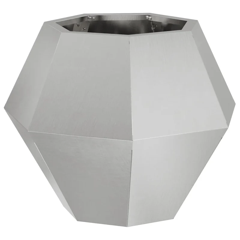 Jardinière rectangulaire pour extérieur 50 x 50 x 40 cm design classique élégant en acier inoxydable argent 02_0053126