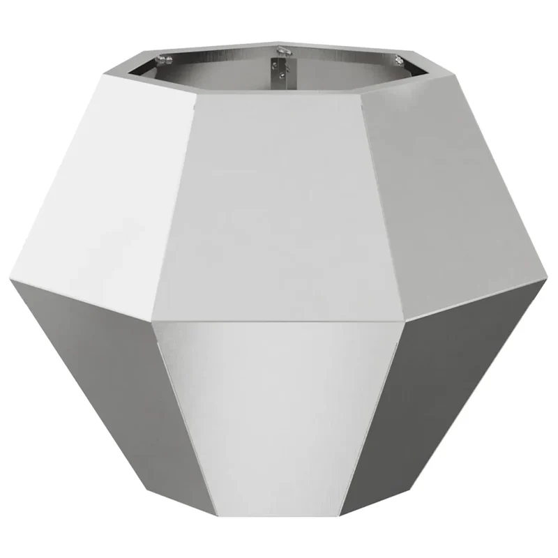 Jardinière rectangulaire pour extérieur 50 x 50 x 40 cm design classique élégant en acier inoxydable argent 02_0053126