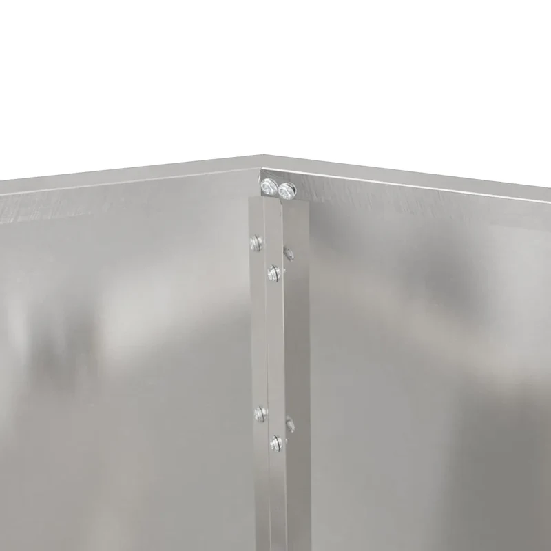 Jardinière rectangulaire pour extérieur 50 x 50 x 40 cm design classique élégant en acier inoxydable argent 02_0053126