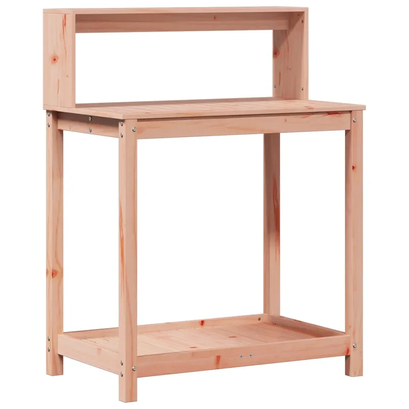 Table de rempotage en bois massif douglas avec étagères 82,5 x 50 x 109,5 cm robuste moderne en bois naturel 02_0049245