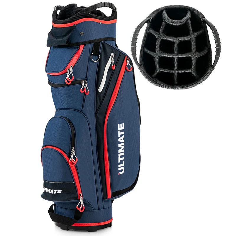 Sac de golf trépied 39 x 25 x 128 cm 14 compartiments 8 poches rangement pratique en nylon marine 20_0020518