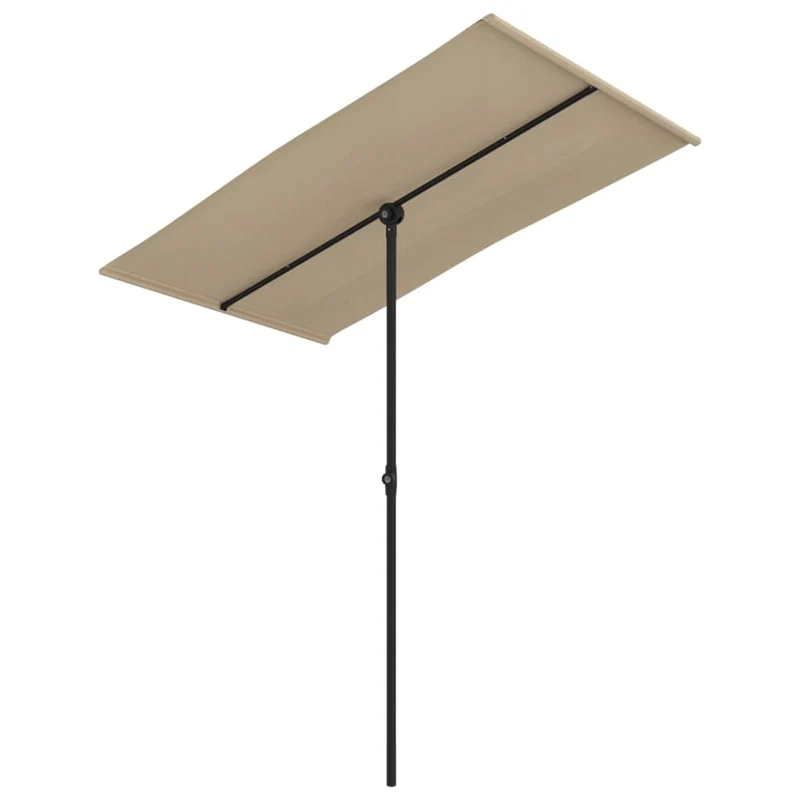 Parasol d'extérieur avec mât en aluminium 180 x 130 cm taupe 02_0008215