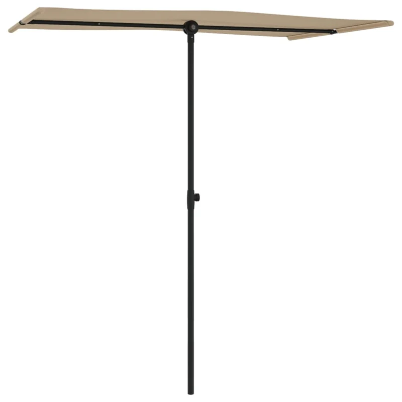 Parasol d'extérieur avec mât en aluminium 180 x 130 cm taupe 02_0008215