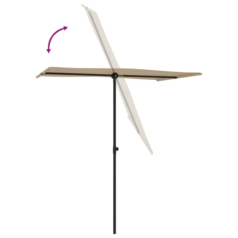 Parasol d'extérieur avec mât en aluminium 180 x 130 cm taupe 02_0008215