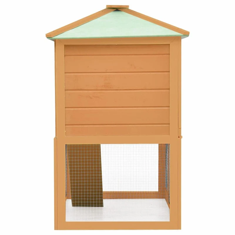 Cage clapier double pour animaux bois 130 x 68 x 105 cm marron 02_0000572