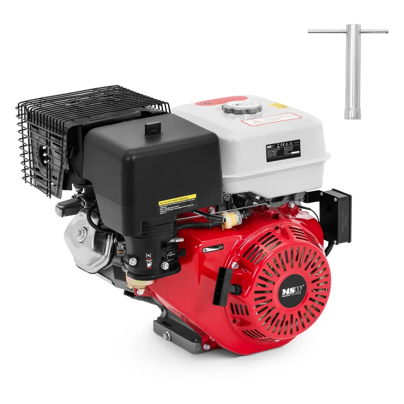 Moteur 4 temps 16 ch monocylindre démarrage électrique aluminium cuivre noir rouge blanc 14_0009398