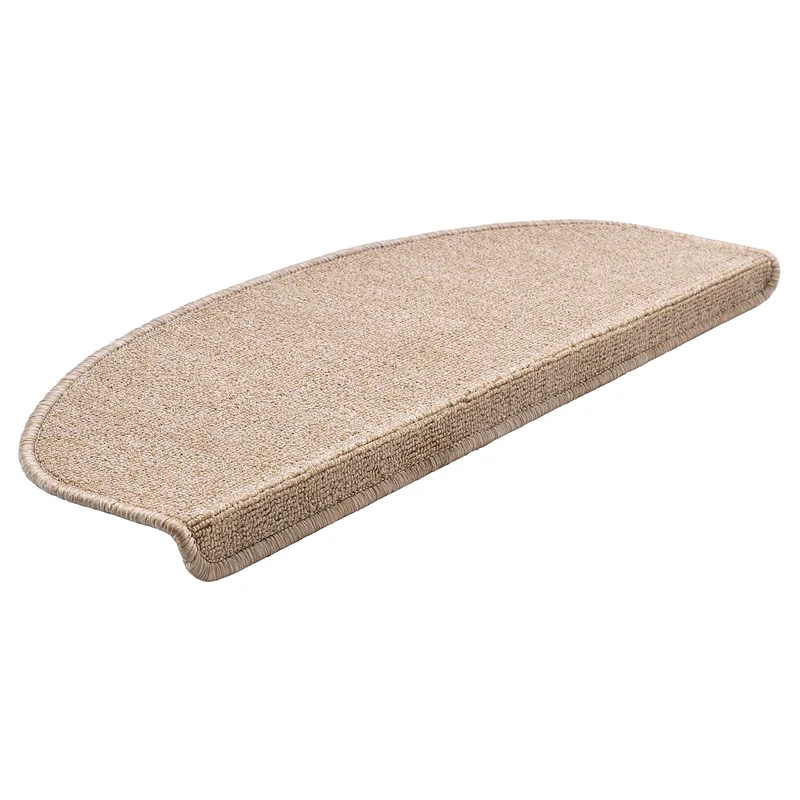 Lot de 15 marchettes d'escalier semi-circulaires antidérpantes 65 x 24 cm avec bord beige 03_0007611