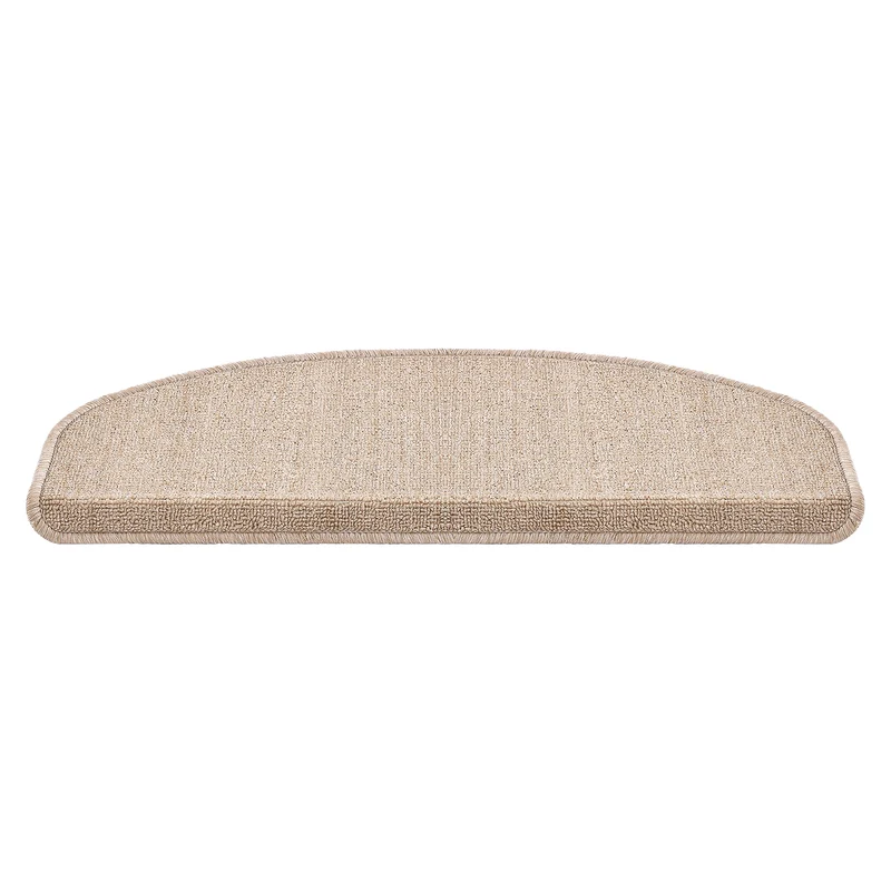 Lot de 15 marchettes d'escalier semi-circulaires antidérpantes 65 x 24 cm avec bord beige 03_0007611