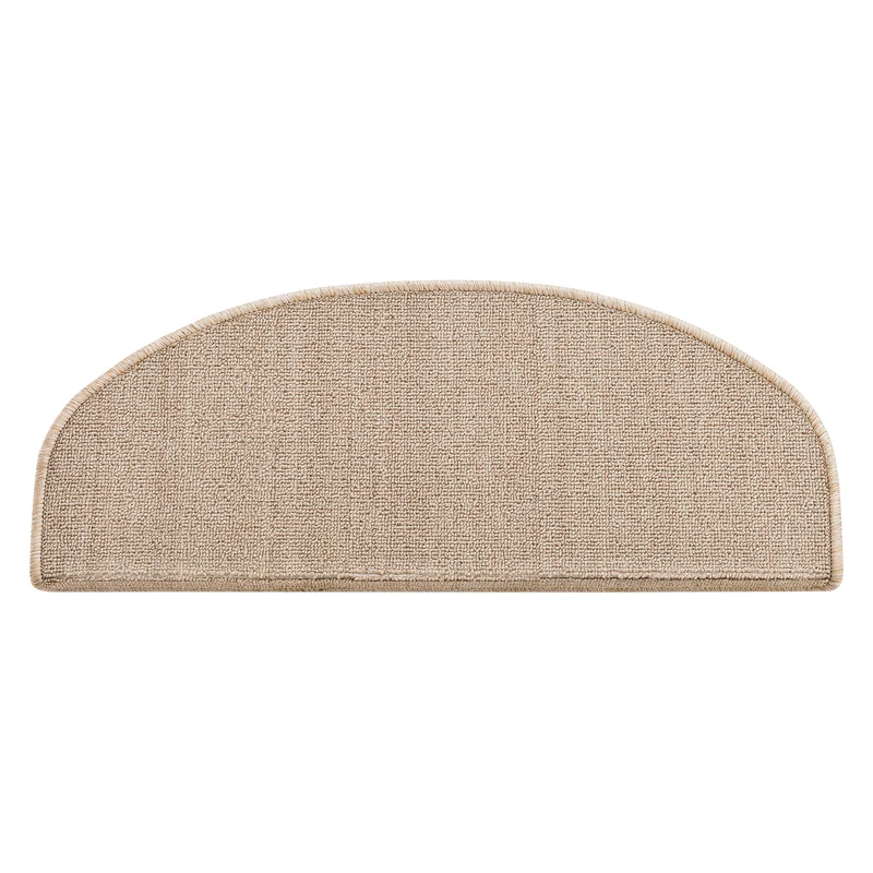 Lot de 15 marchettes d'escalier semi-circulaires antidérpantes 65 x 24 cm avec bord beige 03_0007611