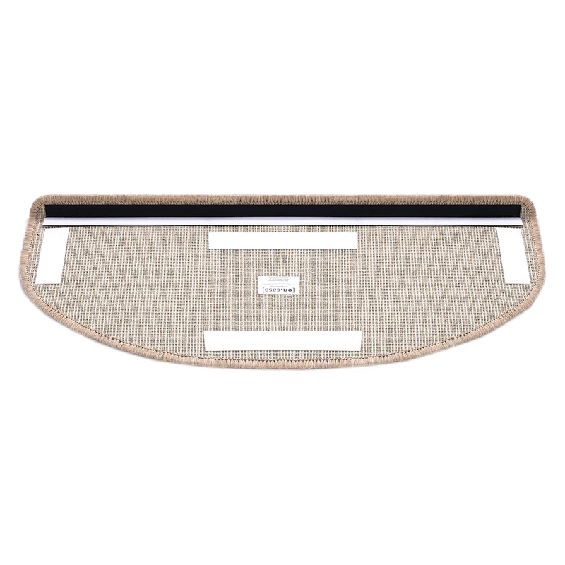 Lot de 15 marchettes d'escalier semi-circulaires antidérpantes 65 x 24 cm avec bord beige 03_0007611