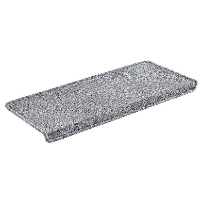 Lot de 15 marchettes d'escalier rectangulaires antidérpantes 65 x 24 cm avec bord gris clair 03_0007608