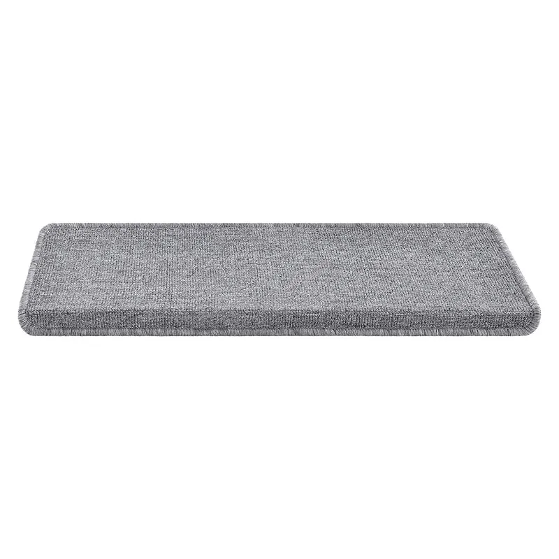 Lot de 15 marchettes d'escalier rectangulaires antidérpantes 65 x 24 cm avec bord gris clair 03_0007608