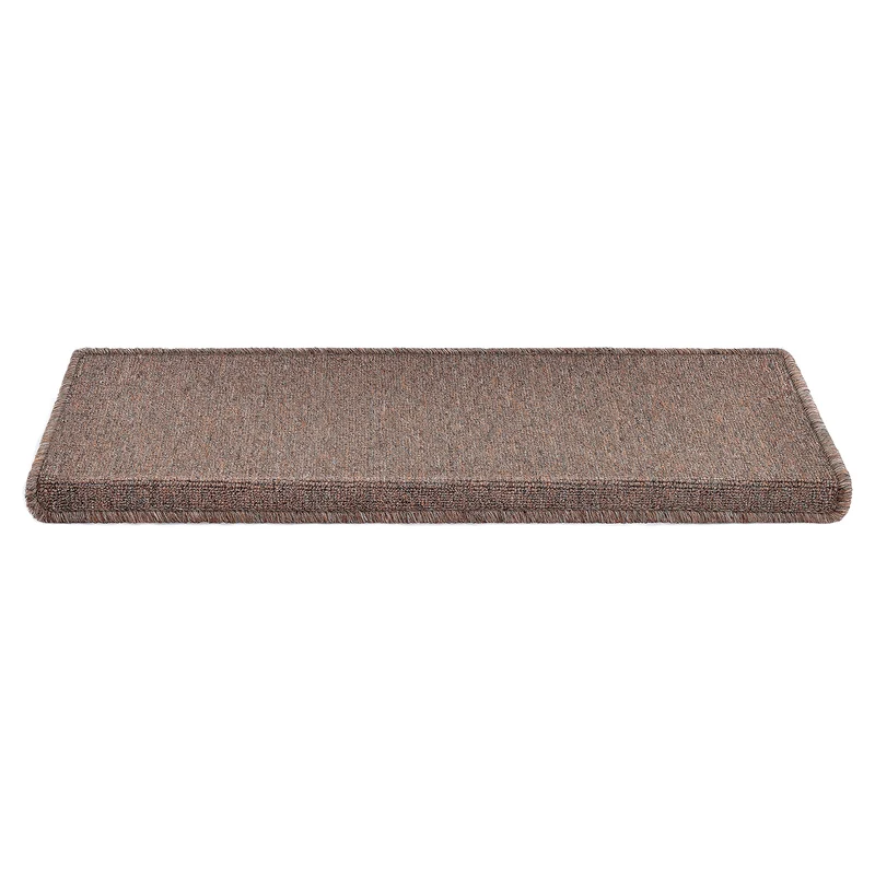 Lot de 15 marchettes d'escalier rectangulaires antidérpantes 65 x 24 cm avec bord marron foncé 03_0007610