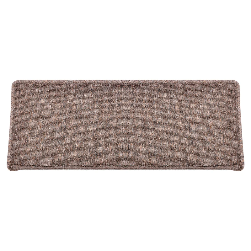 Lot de 15 marchettes d'escalier rectangulaires antidérpantes 65 x 24 cm avec bord marron foncé 03_0007610