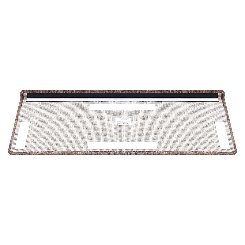 Lot de 15 marchettes d'escalier rectangulaires antidérpantes 65 x 24 cm avec bord marron foncé 03_0007610