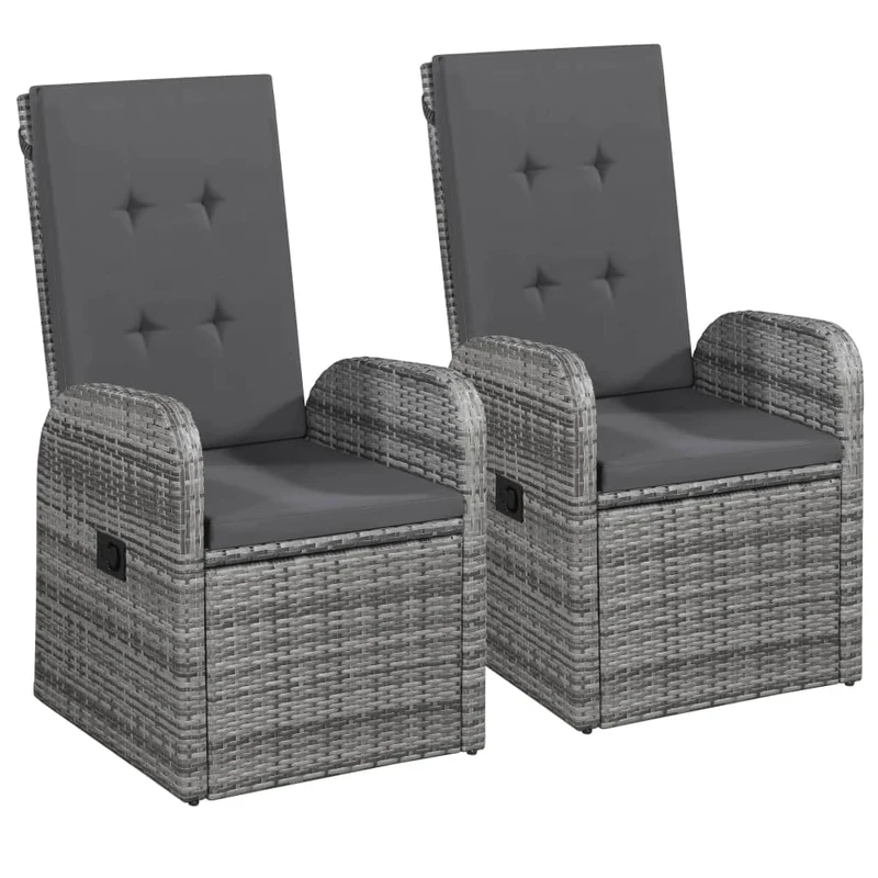 Ensemble de salle à manger de jardin meuble extérieur avec coussins 7 pièces gris 02_0014171