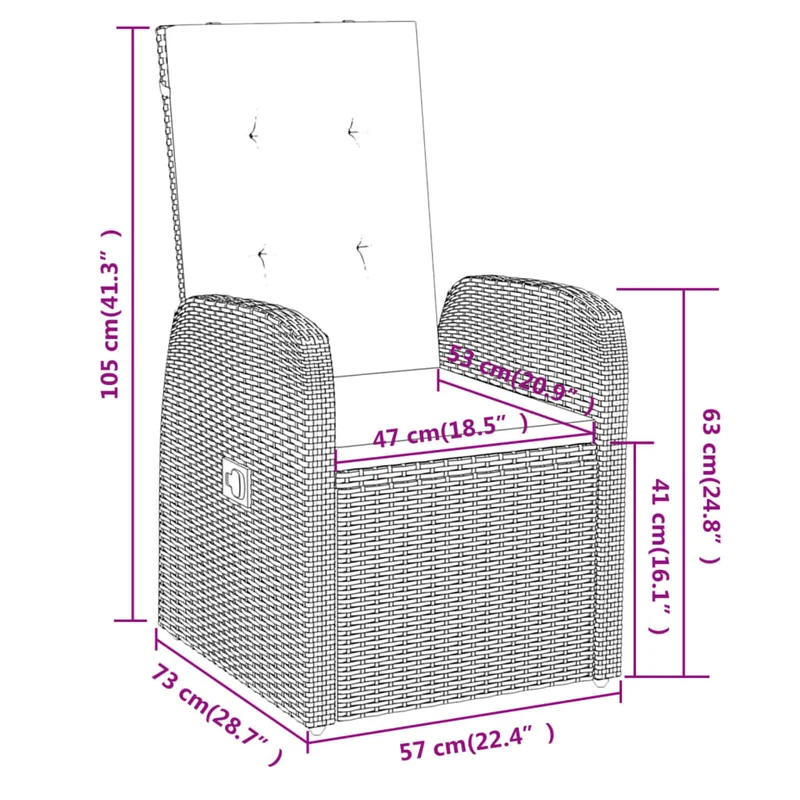 Ensemble de salle à manger de jardin meuble extérieur avec coussins 7 pièces gris 02_0014171