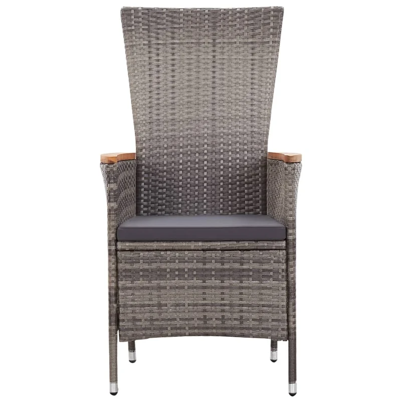 Ensemble de salle à manger de jardin meuble extérieur avec coussins 9 pièces gris 02_0014174