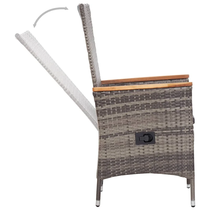 Ensemble de salle à manger de jardin meuble extérieur avec coussins 9 pièces gris 02_0014174