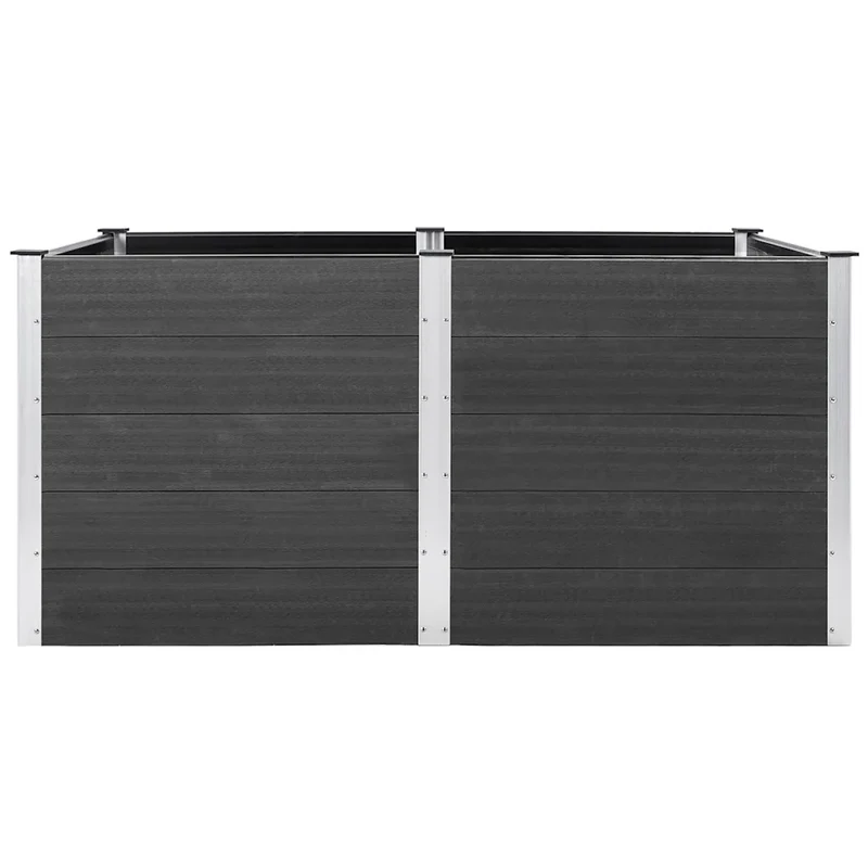 Lit surélevé de jardin moderne 200 x 100 x 91 cm usage extérieur designs élégant en WPC gris 02_0046554